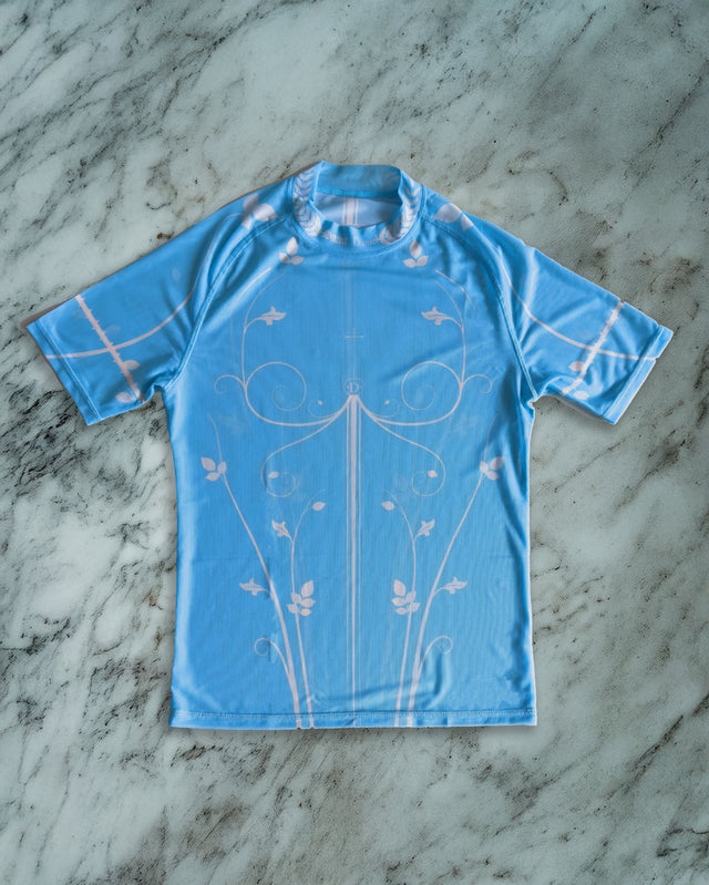 The Blue Vines Mesh Suit (Top + Shorts)