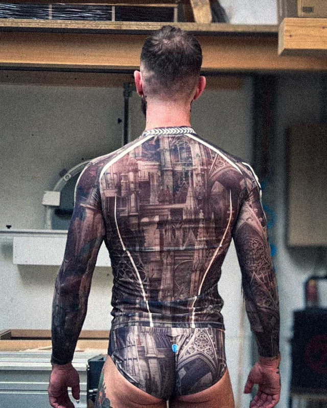 Cathedral Camo, Mesh Long Sleeves.