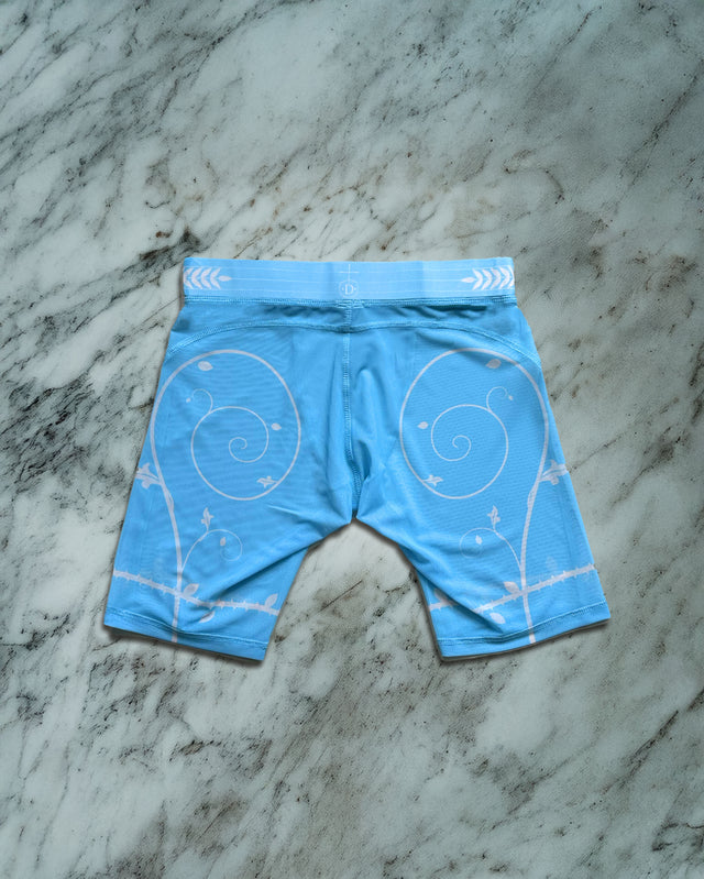 The Blue Vines Mesh Suit (Top + Shorts)